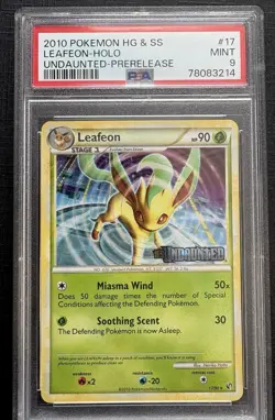 Vintage Pokemon Promo Card: 2010 Leafeon RARE Prerelease HOLO-Graded PSA 9 MINT - Image 1