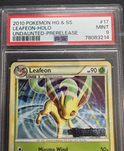 Vintage Pokemon Promo Card: 2010 Leafeon RARE Prerelease HOLO-Graded PSA 9 MINT - Image 2