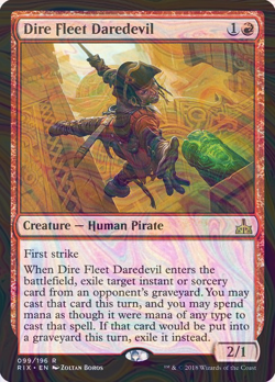 Foil Dire Fleet Daredevil - Rivals of Ixalan | MTG Card - Image 1