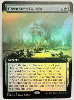 Green Sun's Twilight #391- (FOIL)Extended Art) - Phyrexia: All Will Be One-NM - Image 1