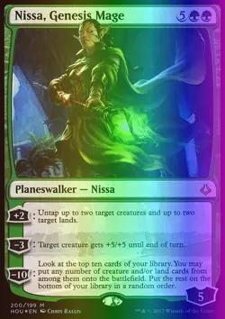 MTG Nissa, Genesis Mage (200/257) Hour of Devastation LP FOIL - Image 1