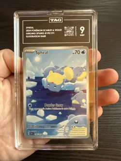 Spheal 199/191 Illustration Rare 2024 Pokemon Surging Sparks TAG 9 Mint - Image 3