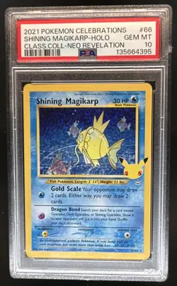 2021 Pokemon SWSH Celebrations Shining Magikarp Classic Collection #66/64 PSA 10 - Image 1