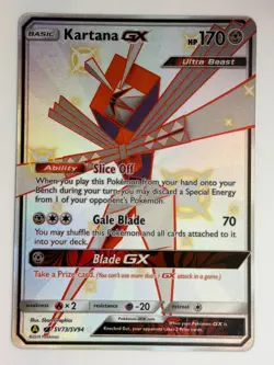 Pokemon Kartana GX SV73/SV94 Hidden Fates Shiny Vault Shiny Holo Rare - Image 1