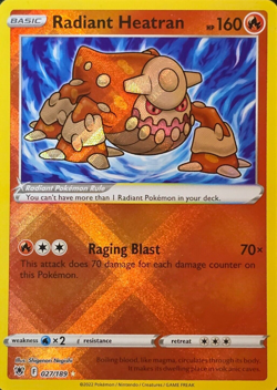 Pokemon : SWSH ASTRAL RADIANCE RADIANT HEATRAN 027/189 RADIANT RARE - Image 1