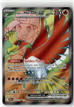 Ethan's Ho-Oh ex ⭐ 209/182 Holo Ultra Rare Destined Rivals 2025 Pokemon NM - Image 1