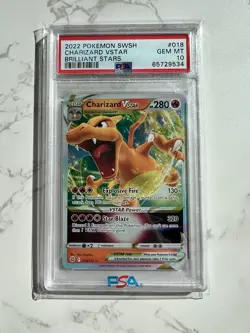 Pokemon TCG Charizard VSTAR PSA 10 Gem Mint 018/172 Brilliant Stars Holo - Image 1
