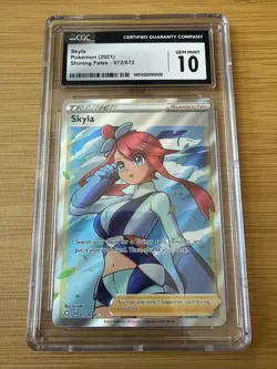 2021 Pokemon Sword & Shield Shining Fates Trainer Skyla Full Art #072/072 CGC 10 - Image 1
