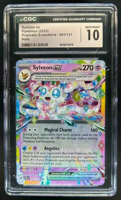 2025 Pokemon Prismatic Evolutions Sylveon ex Holo #041/131 CGC 10 - Image 1