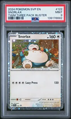 PSA 9 SNORLAX SVP 122 POKEMON TWILIGHT MASQUERADE 3 PACK BLISTER PROMO - Image 1