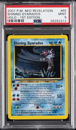 2001 POKEMON NEO REVELATION 1ST ED #65 SHINING GYARADOS-HOLO PSA 9 - Image 1