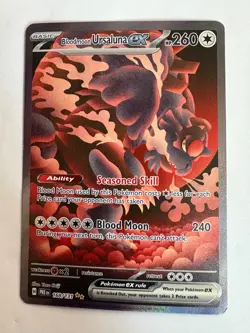 2025 Pokemon Bloodmoon Ursaluna Ex 168/131 Prismatic Evolutions - Image 1