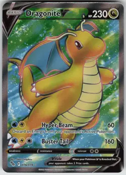 Dragonite V (Full Art) Ultra Rare Pokemon GO 076/078 NM - Image 1