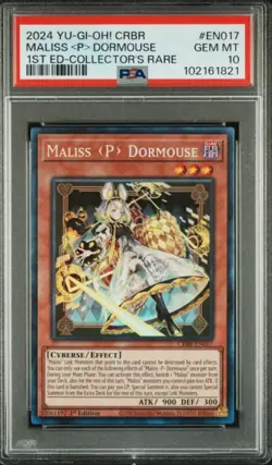 Yu-Gi-OH #EN017 2024 Crossover Breakers 1st Edition PSA 10, MALISS P DORMOUSE - Image 1