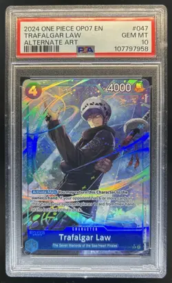 2024 One Piece 500 Years in the Future Trafalgar Law Alt Art #OP07-047 PSA 10 - Image 1