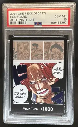 2024 One Piece Emperors in the New World OP09 Don!! Shanks Alt Art NNO PSA 10 - Image 1