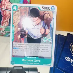 Roronoa Zoro, 3 SWORD LOGO 45, EB02-019, R, english, one piece card - Image 3