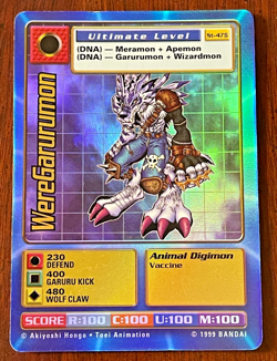WereGarurumon Digimon Card St-47S Holo Vintage '99 Bandai - Image 1