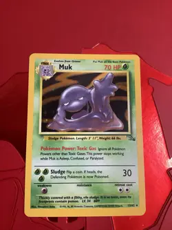 Pokemon TCG Muk Fossil Holo Card 13/62 Unlimited MP - Image 1
