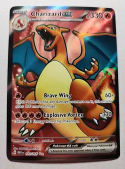 Pokemon Charizard ex Ultra Rare Holo Full Art Card 183/165 NM - Image 1