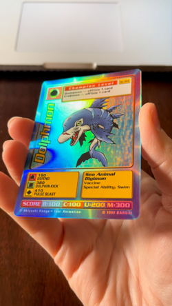 Dolphmon Digimon Card Holo St-35S Vintage '99 Bandai - Image 2