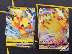 Pokemon Card TCG - Pikachu V & VMAX SWSH285 SWSH286 Black Star Promos - NM - Image 1