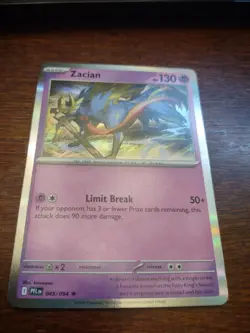 Zacian 045/094 Me02: Phantasmal Flames Reverse Holo Pokemon Card - Image 1