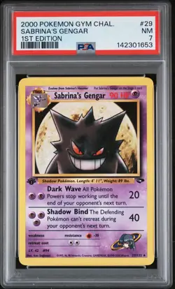 2000 POKEMON GYM CHALLENGE 1ST ED #29 SABRINA'S GENGAR PSA 7 - Image 1