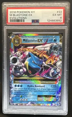 2016 Pokemon XY Evolutions Mega Blastoise EX Holo #22/108 PSA 6 - Image 1