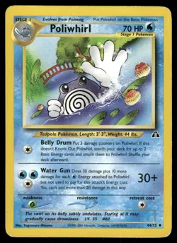 Pokemon Tcg Poliwhirl #44 Pokemon Neo Discovery MP - Image 1