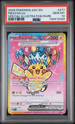 2026 POKEMON ASC EN ASCENDED HEROES #277 PIKACHU EX PSA 10 SIR - Image 1