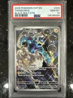 2025 Pokemon SCO En Thundurus Black Bolt ETB PSA 10 - Image 1