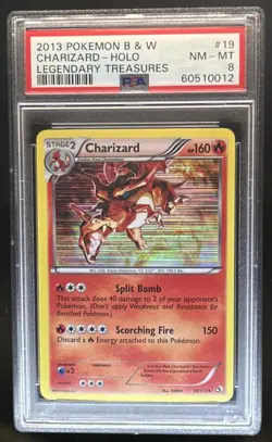 2013 Pokemon Black & White Legendary Treasures Charizard Holo #19/113 PSA 8 - Image 1