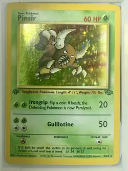 Pokemon Pinsir Jungle Holo Rare 1st Edition 9/64 60 HP Wizards 1999 - Image 1