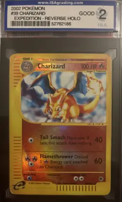 Pokemon TCG Charizard 39/165 Expedition Base Set 2002 Reverse Holo Rare - Image 1