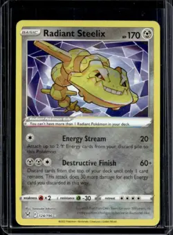 2022 Pokemon SWSH Lost Origin Radiant Steelix #124/196 - Image 1