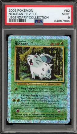 Pokemon Nidoran Legendary Coll. Reverse Holo #82 PSA 9 Mint - Image 1