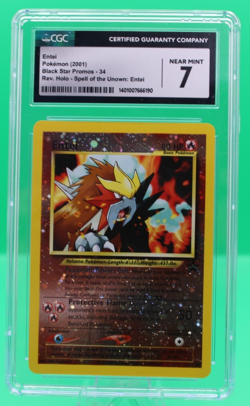 Pokemon Entei Black Star Promo #34 2001 Spell of the Unown CGC 7 - Image 1