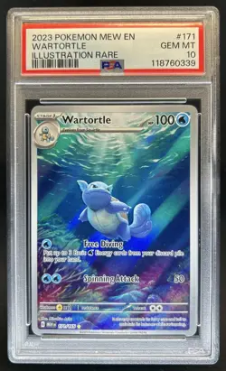 2023 Pokemon SV 151 Wartortle Illustration Rare #171/165 PSA 10 - Image 1