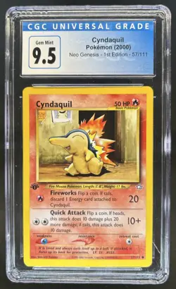2000 Pokemon Neo Genesis 1st Edition Cyndaquil #57/111 CGC 9.5 - Image 1