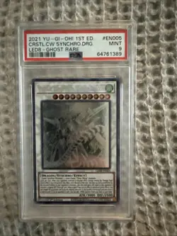 2021 1ST ED-GHOST RARE #EN005 CRYSTAL CLEAR WING SYNCHRO DRAGON PSA 9 - Image 1