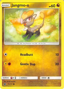 Jangmo-o Common SM - Crimson Invasion 75/111 NM English Pokemon Card - Image 1