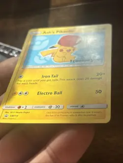 Pokemon Ash's Pikachu SM113 Promo Basic Card 70HP Regular Finish 2017 - Image 4