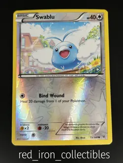 Swablu 73/108 Reverese Holo Common Roaring Skies XY Pokemon Card 2015 - Image 1