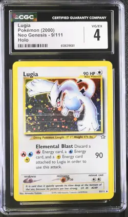 CGC 4 Lugia 2000 Neo Genesis 9/111 Holo Pokemon Card - Image 1