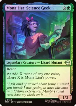 NM Foil Mona Lisa, Science Geek, MTG, TMNT, Magic the Gathering, 123 - Image 1
