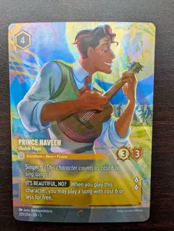 Disney Lorcana Prince Naveen Ukulele Player 205/204 ENCHANTED Shimmering... - Image 1