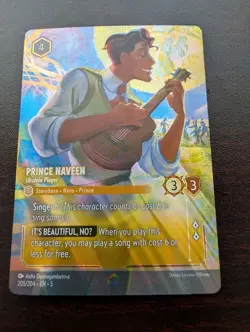 Disney Lorcana Prince Naveen Ukulele Player 205/204 ENCHANTED Shimmering... - Image 2