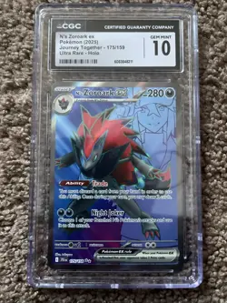 CGC 10 Pokemon TCG SV-Journey Together N's Zoroark EX Ultra Rare Card #175/159 - Image 1