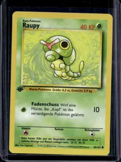 1999 Pokemon German 1st Edition Caterpie #45/102 - Image 1
